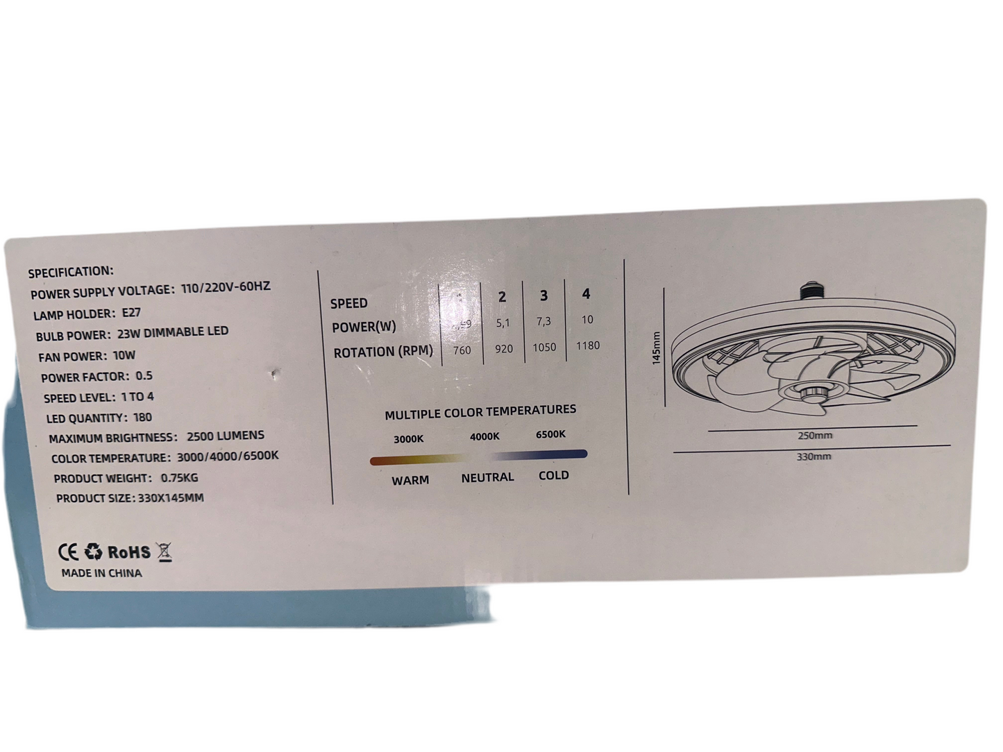 Ceiling fan with Multi-Core LED Luminaires as Ventilators - Online Swap Meet